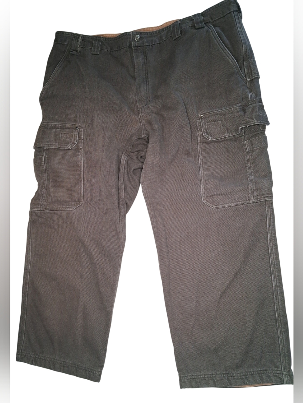 Duluth Trading Co Men's Fleece Lined Relaxed Fit Cargo Pants 48x30 Charcoal Blk